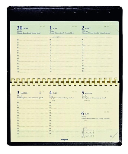 Pocket diary Omniplan week to a view, creme paper