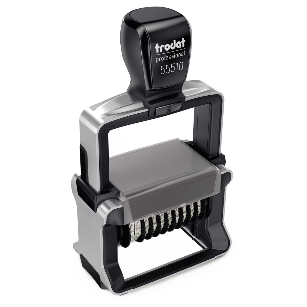 55510/PL trodat® Professional™ 4.0 numéroteur avec texte, encrage noir (3 + 3 lignes)