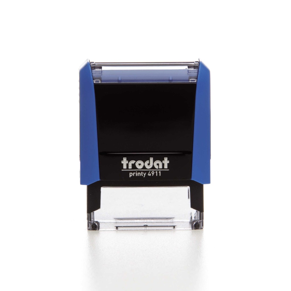 4911 trodat® Printy™ 4.0 tampon texte (bleu), encrage noir (3 lignes)