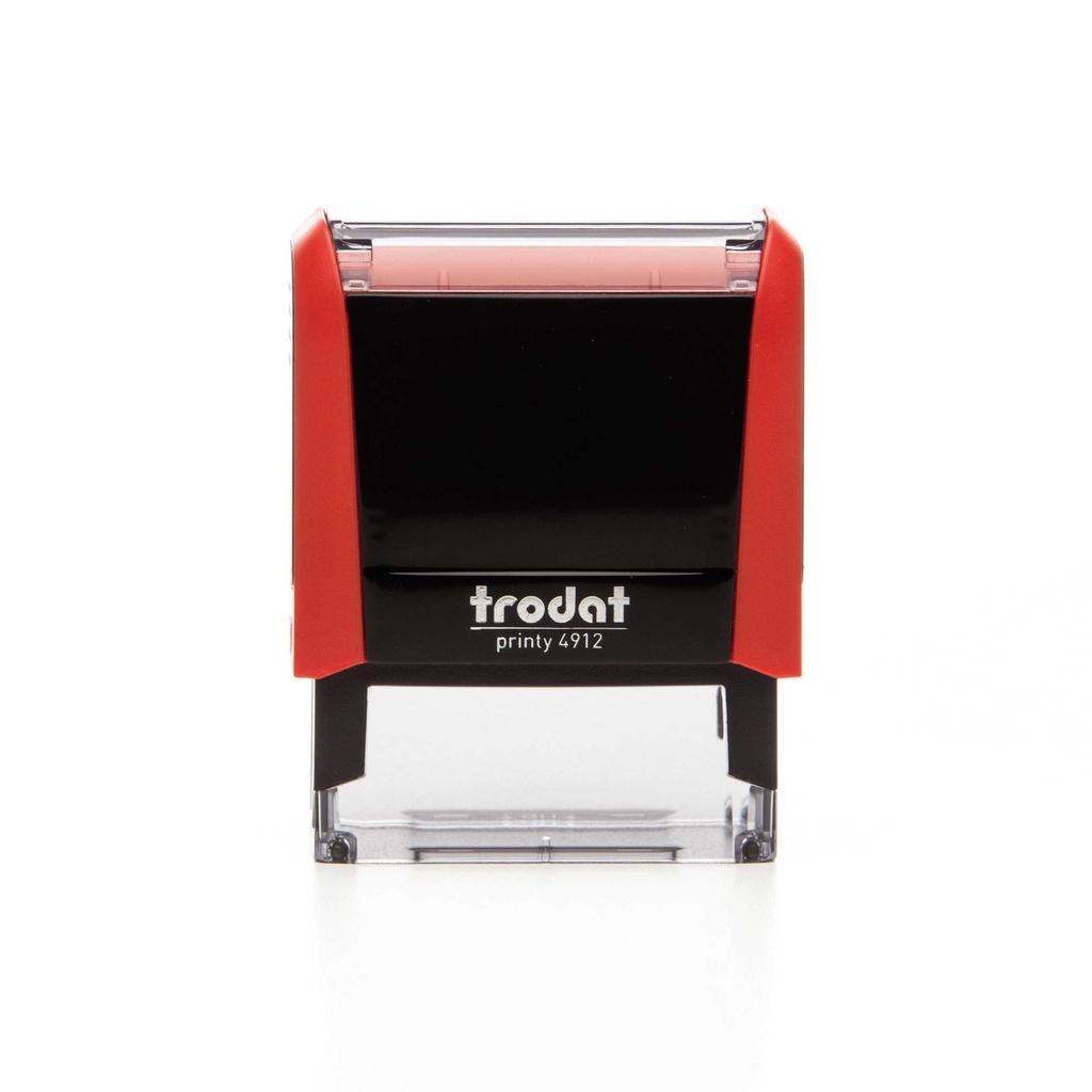 4912 trodat® Printy™ 4.0 tampon texte (rouge), encrage noir (4 lignes)