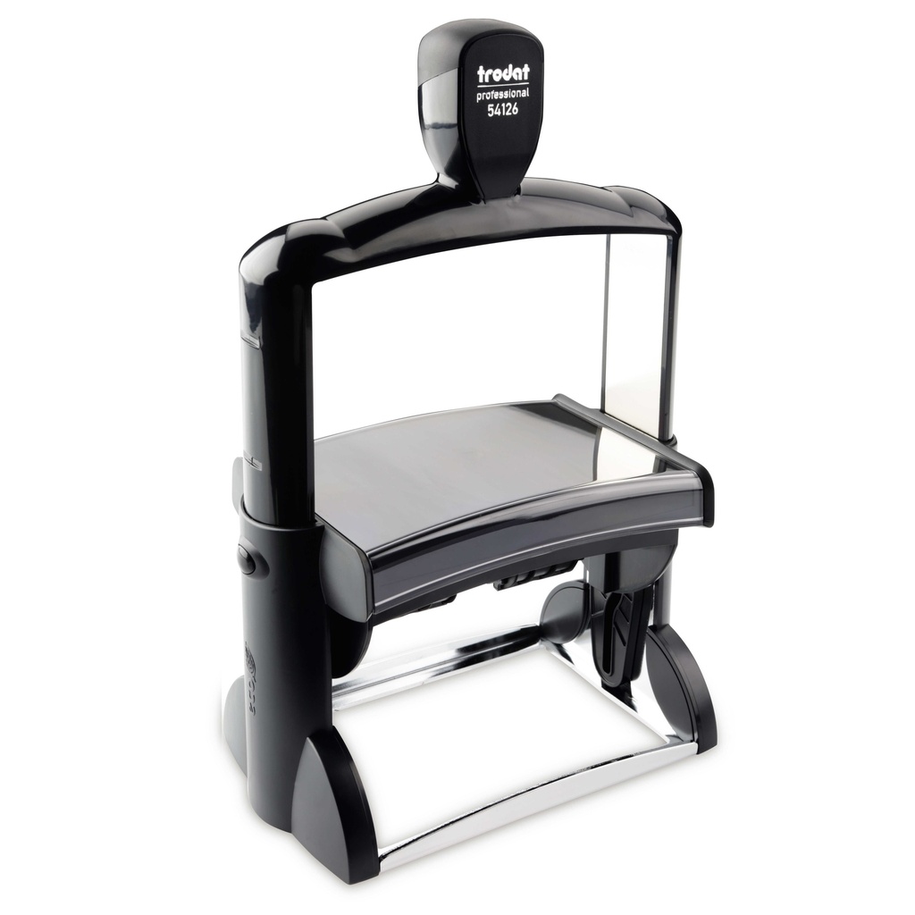 54126 trodat® Professional™ German double date and text stamp, ink pad black (6 + 6 lines)