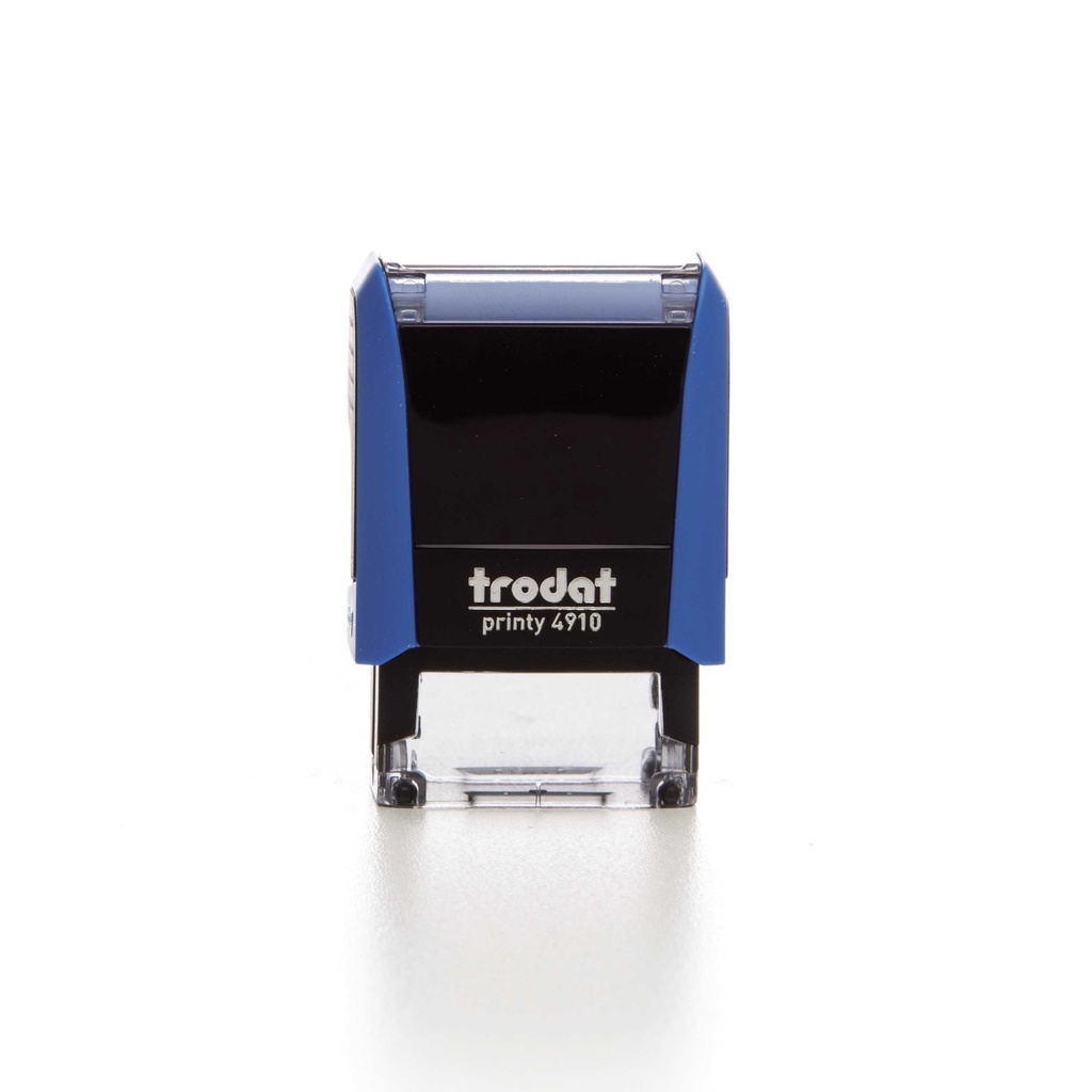 4910 trodat® Printy™ 4.0 tampon texte (bleu), encrage noir (2 lignes)