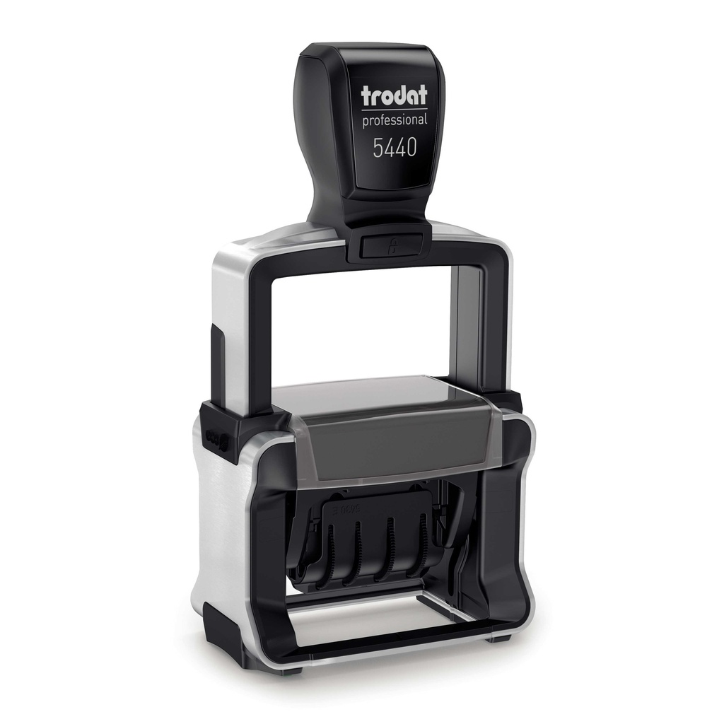 5440 trodat® Professional™ 4.0 dateur Français avec texte, encrage noir (2 + 2 lignes)