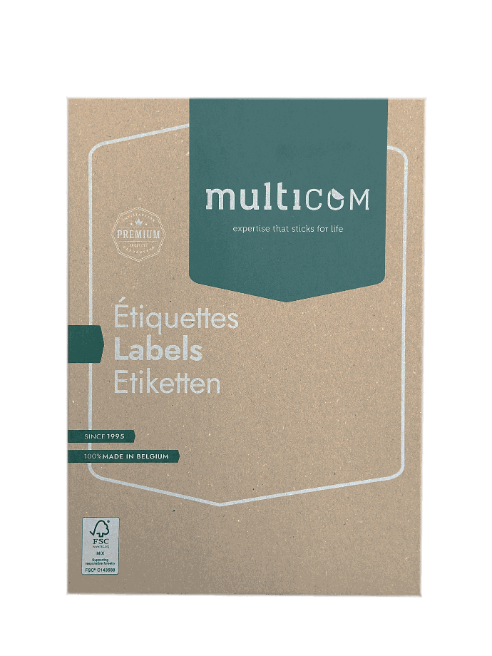 100 x Etiquettes Couleur Multicom