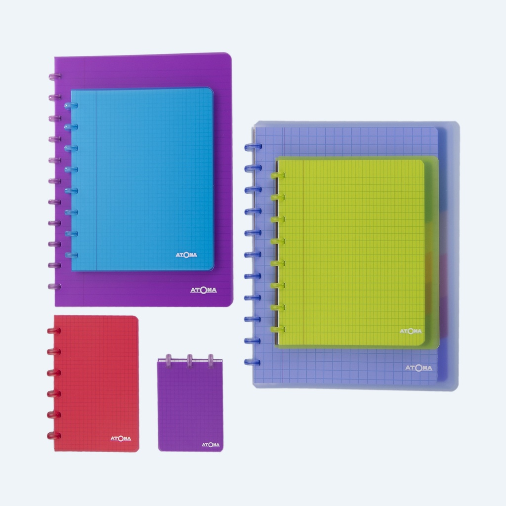 Atoma Cahier avec intercalaires et 5 pochettes Organizer A4+ quadrillé 5 mm