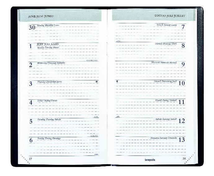 Pocket diary Breplan 2 weeks to a view, white paper