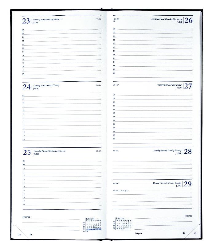 Agenda de bureau Saturnus semainier, papier blanc