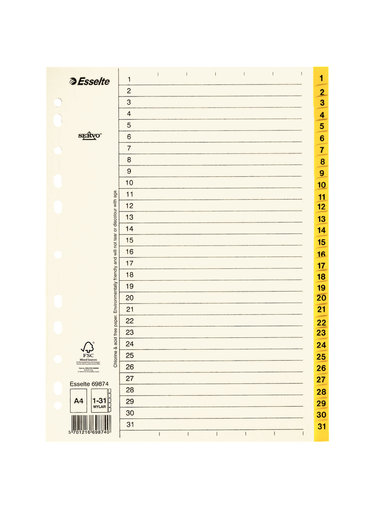 Répertoires en carton A4 Leitz Onglets 1-31