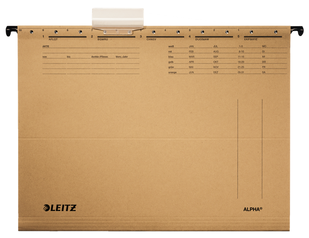 Leitz Alpha hangmap A4 natuurbruin zijkanten open