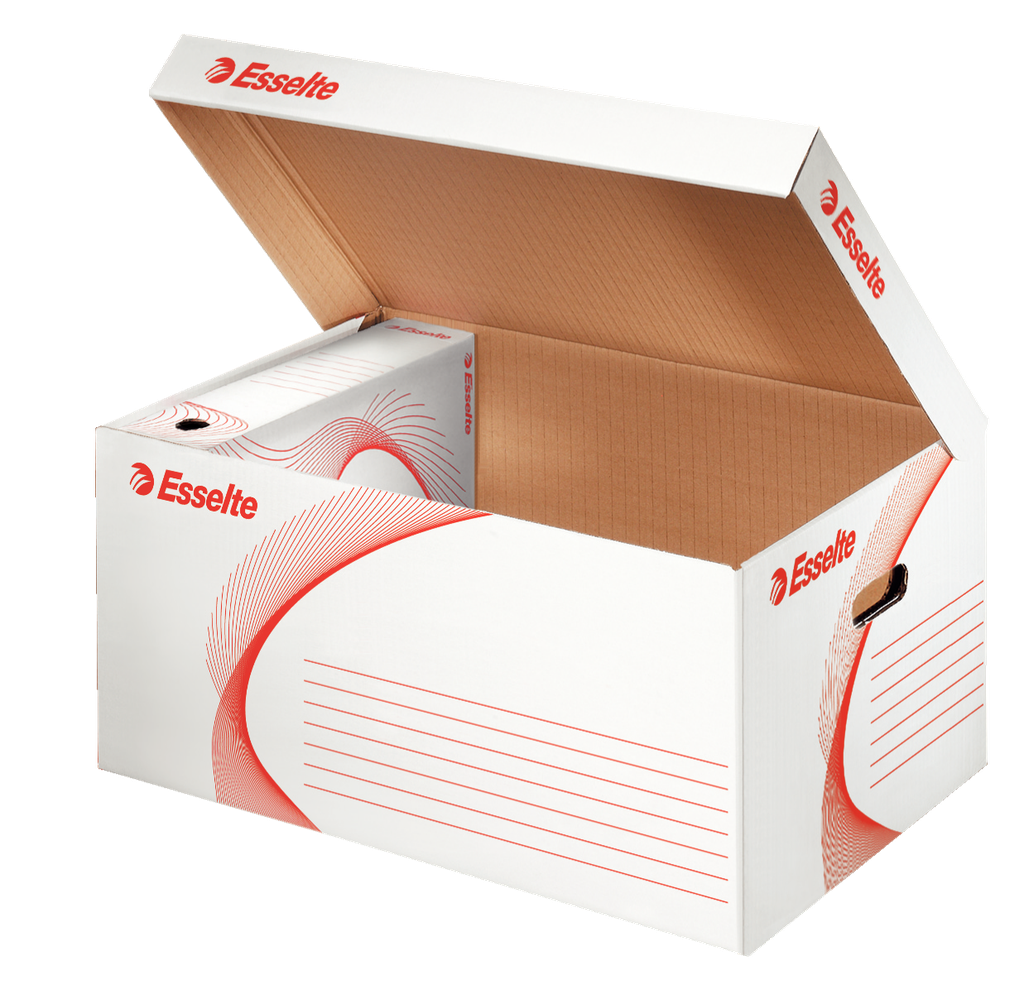 Esselte standard storage and transportation box white/red