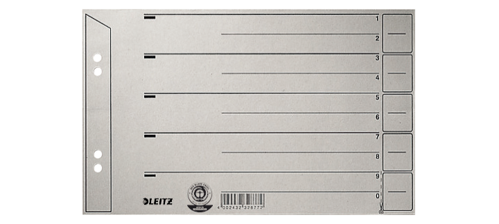 Intercalaires en carton gris 2/4 anneaux A5