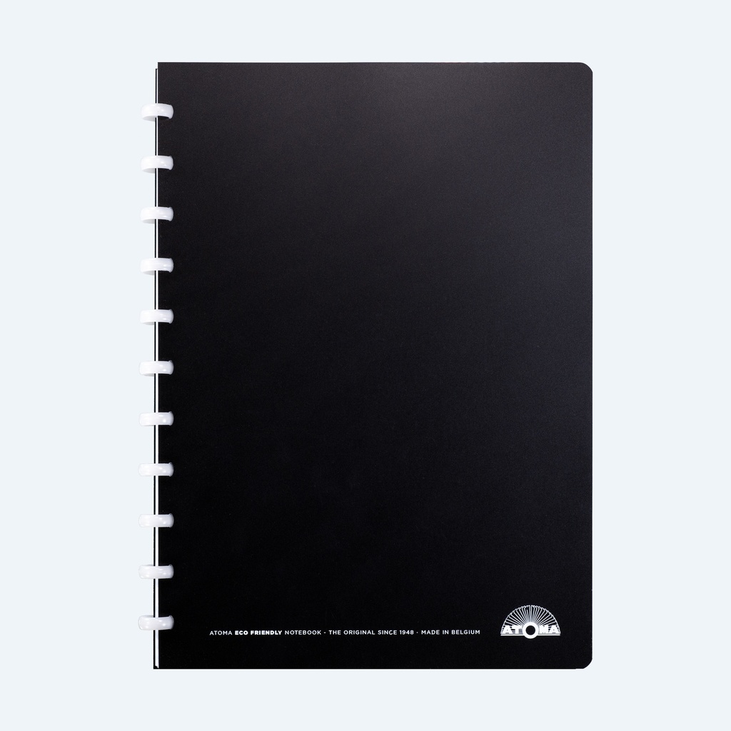 Cahier Atoma A4 5mm quadrillé 72feuilles Eco Polypropylène noir