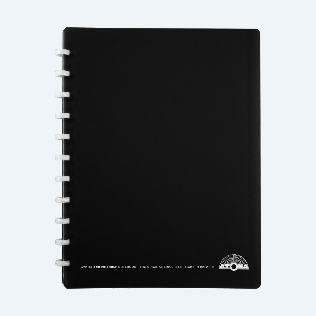 Atoma notebook A4+ 4x8mm 60sheet index Eco Polypropyleen black