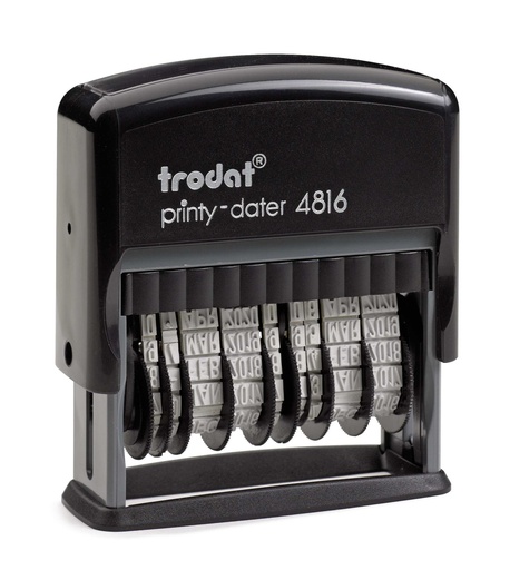 4816 trodat® Printy™ Engelse dubbele datumstempel, afdrukkleur zwart