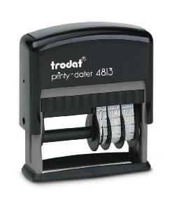4813 trodat® Printy™ dateur Anglais avec texte, encrage noir (2 lignes)