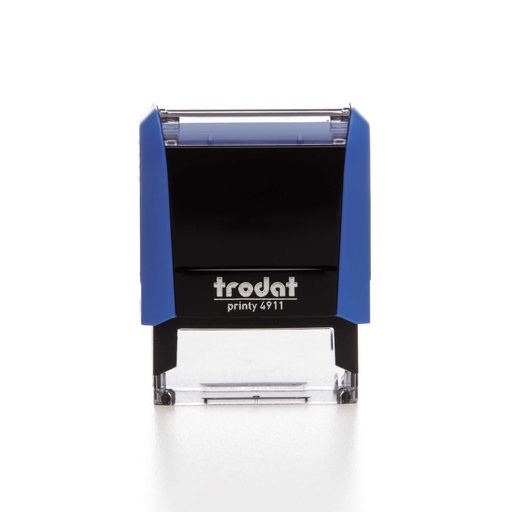 4911 trodat® Printy™ 4.0 tampon texte (bleu), encrage noir (3 lignes)