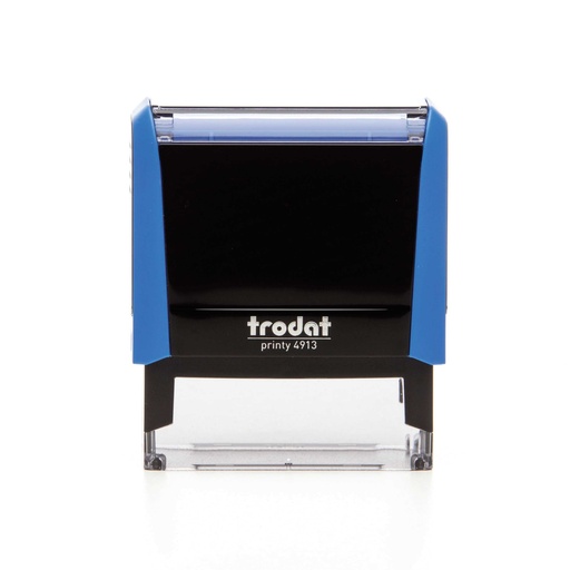 4913 trodat® Printy™ 4.0 tampon texte (bleu), encrage noir (5 lignes)
