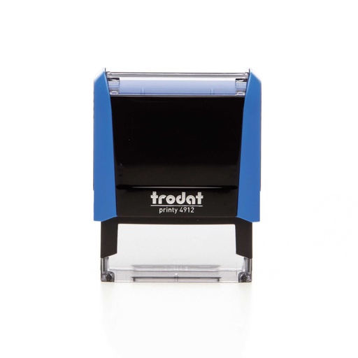 4912 trodat® Printy™ 4.0 tampon texte (bleu), encrage noir (4 lignes)