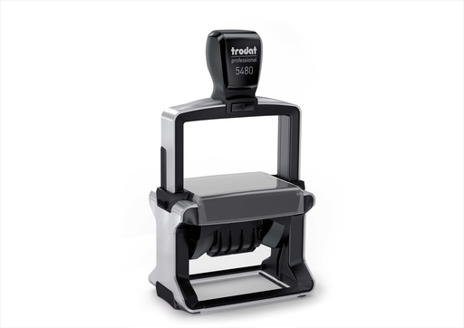 5480 trodat® Professional™ 4.0 dateur Anglais avec texte, encrage noir (4 + 4 lignes)