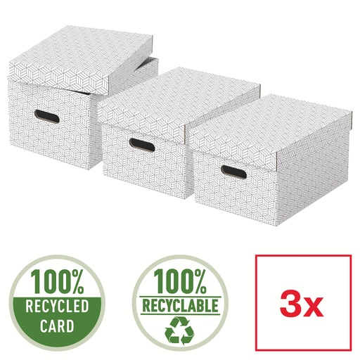 Boîte de rangement pour la maison Esselte, format medium, lot de 3