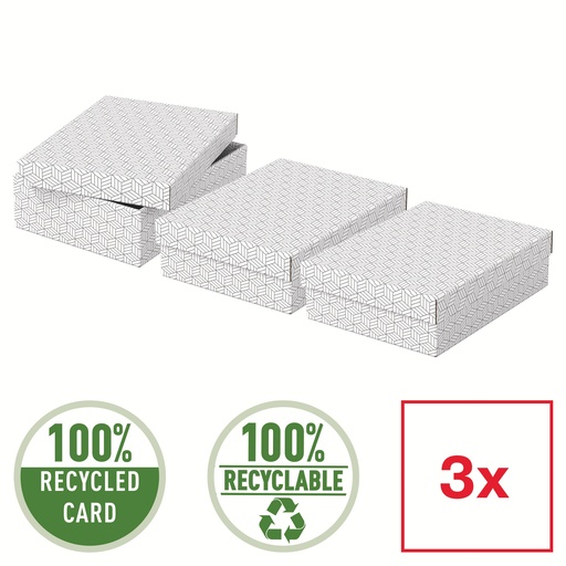Boîte de rangement pour la maison Esselte, format medium, lot de 3