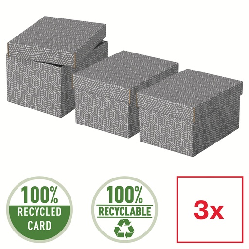 Boîte de rangement/cadeau pour la maison Esselte, petit format, lot de 3