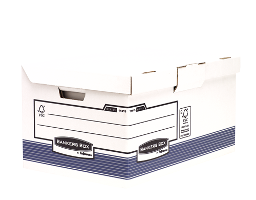 Bankers Box Caisse pour archives flip top maxi System Bleu