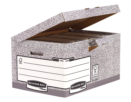 Bankers Box Caisse pour archives flip top maxi System - Gris