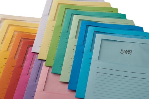 100 Elco Ordo Classico window folders with printed grid 10x10 colours