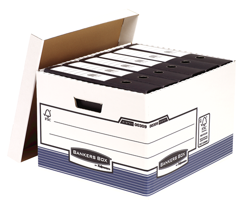 Bankers Box® System grande caisse pour archives blanc/bleu