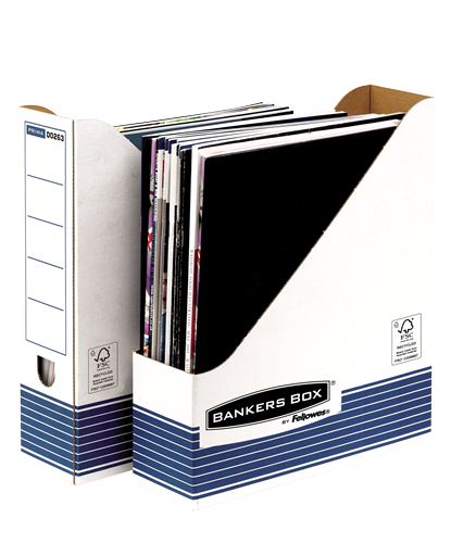 Bankers Box® System magazine file white/blue