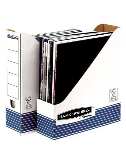 Bankers Box® System tijdschriftcassette wit/blauw