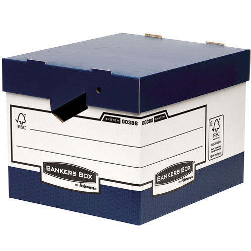 Bankers Box® caisse d'archivage à charge lourde blanc/bleu