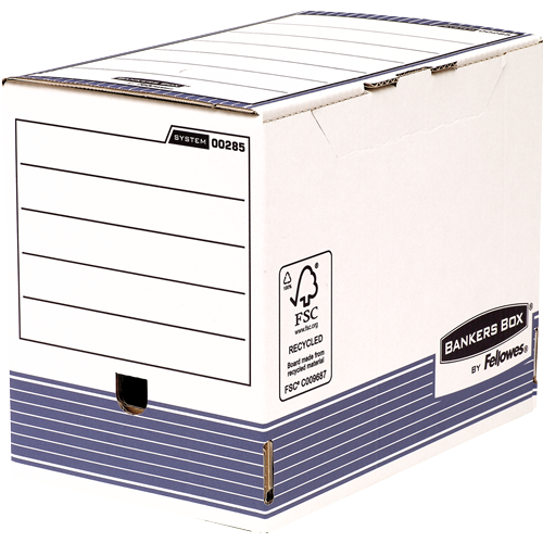 Bankers Box® System boîte d'archives A4 200 mm blanc/bleu
