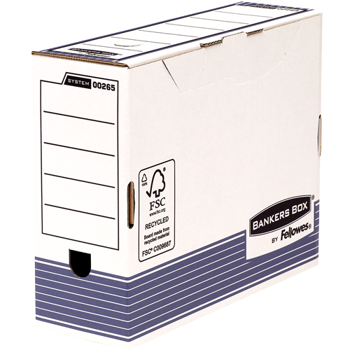Bankers Box® System boîte d'archives A4 100 mm blanc/bleu