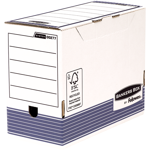 Bankers Box® System boîte d'archives A4 150 mm blanc/bleu