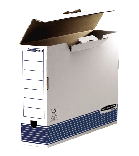 Bankers Box® System boîte d'archives A3 blanc/bleu 100 mm