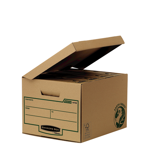 Bankers Box® Earth Series flip top storage cube brown
