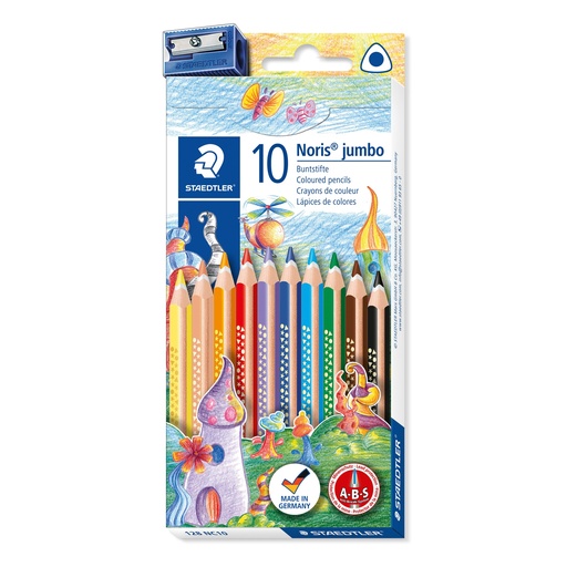 STAEDTLER Noris 128 Jumbo driekantig kleurpotlood set 10 potloden