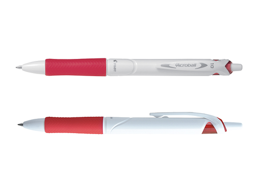 Begreen Acroball Pure White ballpoint red medium tip