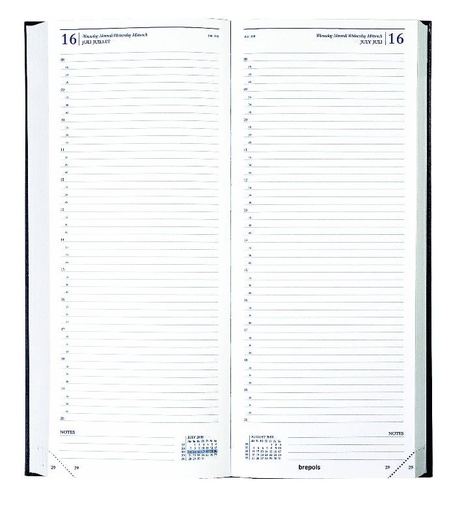 Agenda de bureau Saturnus 1 jour sur 2 pages, papier blanc