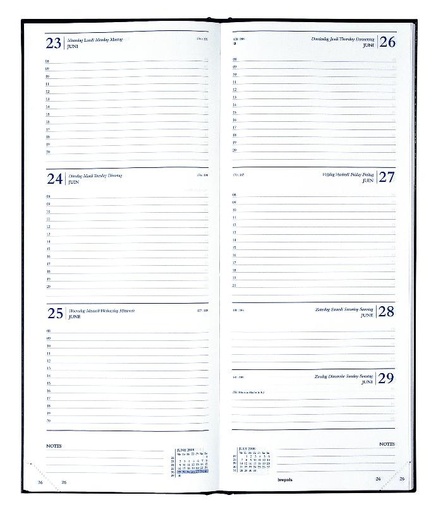 Bureau agenda Saturnus weekoverzicht, wit papier