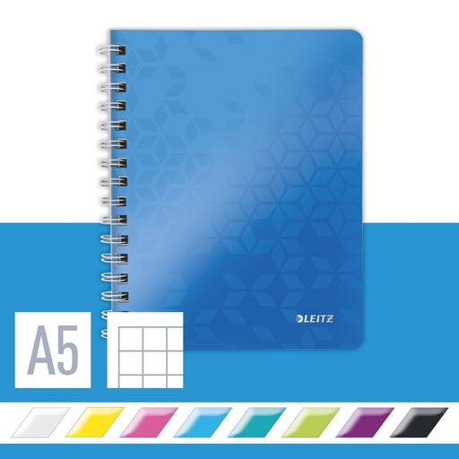 Cahier Leitz WOW PP A5 quadrillé