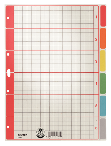 Leitz kartonnen tabblad 6 tabs A4
