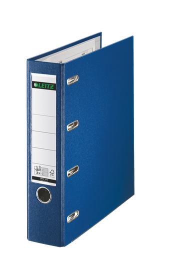 Leitz double mechanism lever arch file 75 mm blue