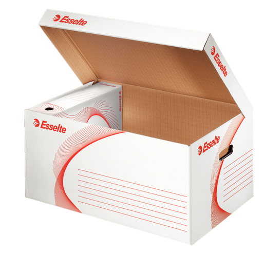 Esselte standard storage and transportation box white/red