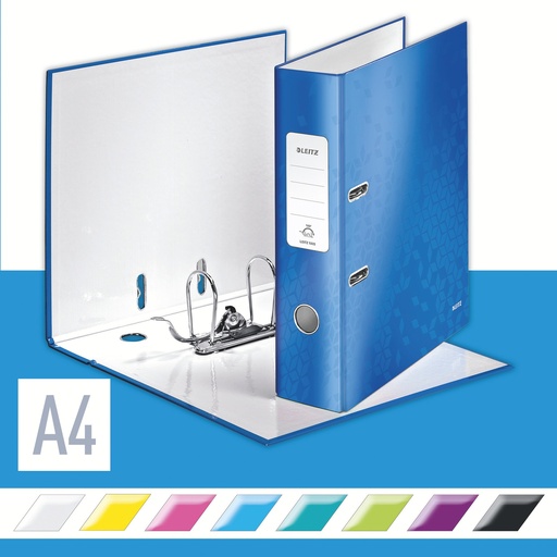 Leitz 180° WOW laminated lever arch file 80 mm blue