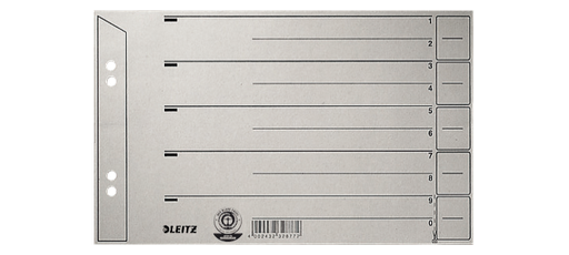 Intercalaires en carton gris 2/4 anneaux A5
