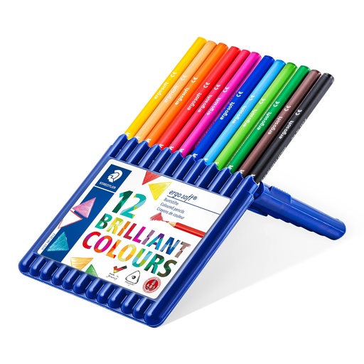 STAEDTLER ergosoft driekantig kleurpotlood set 12 potloden