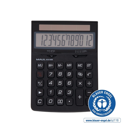 Calculatrice de bureau MAUL ECO 850, 12 chiffres